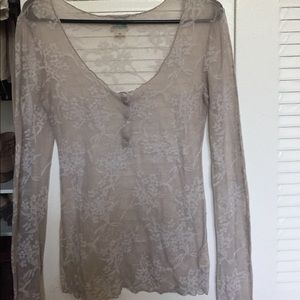 Intimately free people grey sheer/lace top